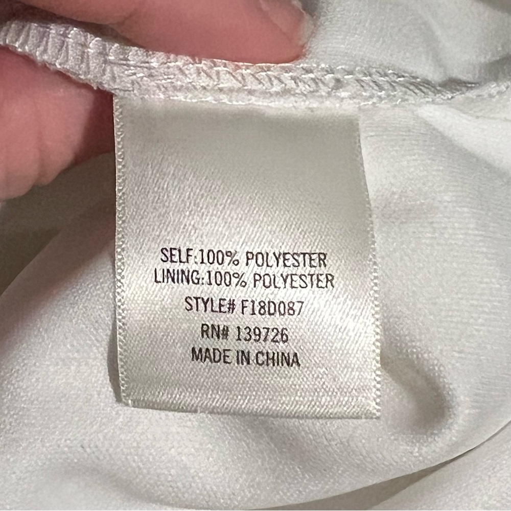 Francesca’s White Cami V-Neck Stripe Lace Illusion Waist Dress - Picture 6 of 7